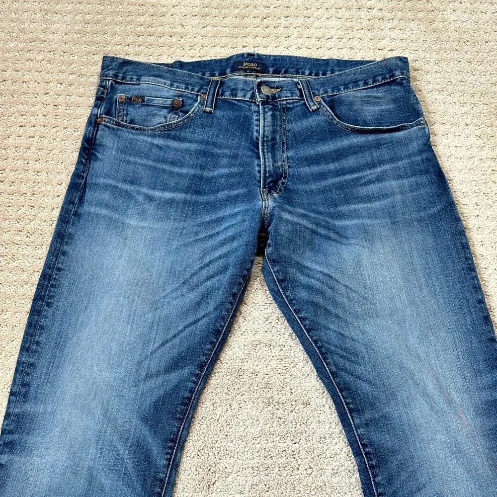 Polo Ralph Lauren Classic Fit Jeans Mens 33x30 Blue Denim Straight Leg Distress